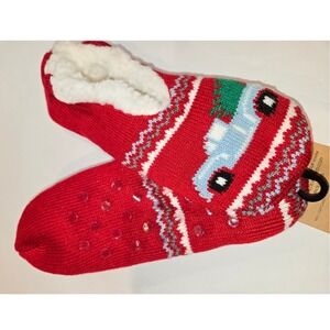 Northeast Outfitters Women's Cozy Cabin Slipper‎ Socks Red Christmas SZ 5-10